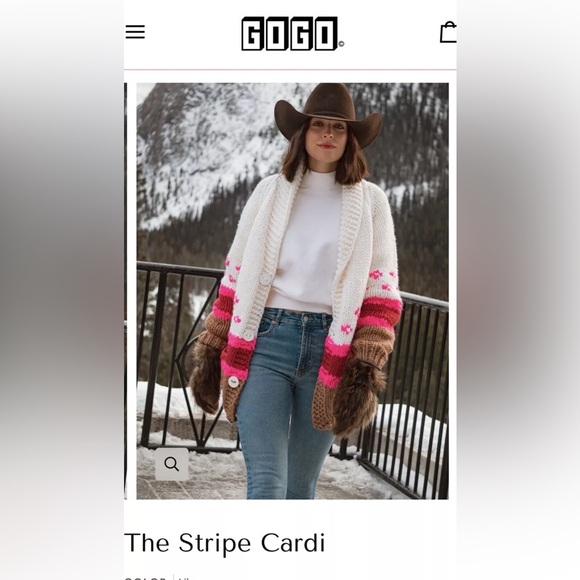 GOGO THE STRIPED CARDI SWEATER, BRAND NEW, TAGS ON - Picture 8 of 8